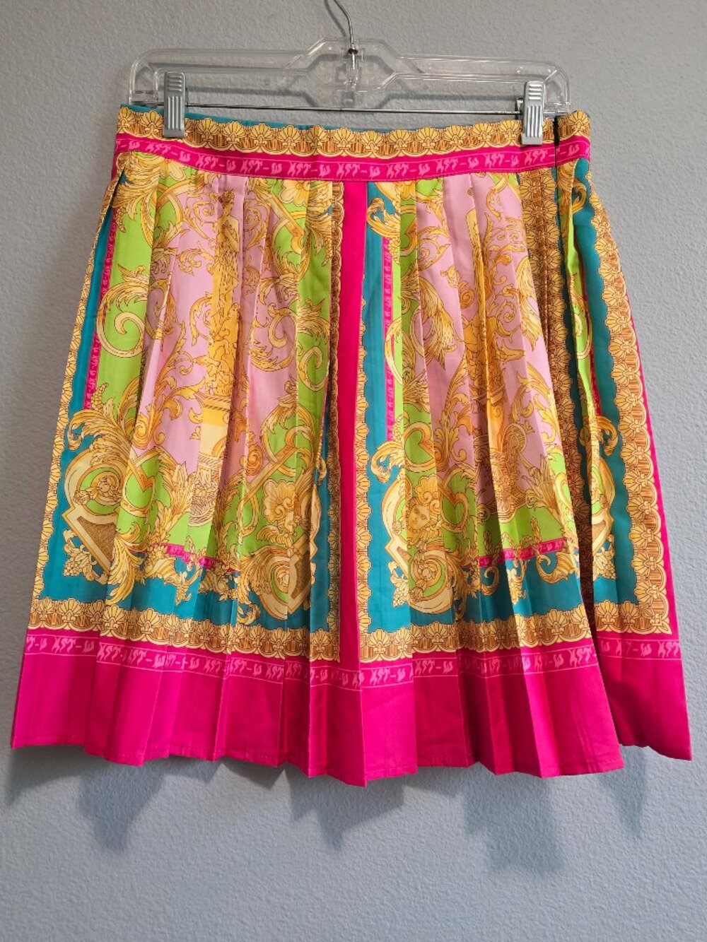 Barocco Print Pleated Mini Skirt estimated size M